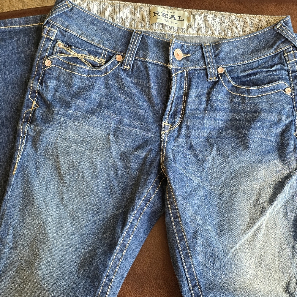 Ariat Blue Denim Jeans with Button Detail
